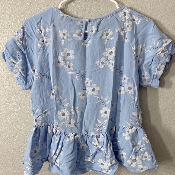 Shein Floral Peplum Short Sleeve Blouse Top - Picture 4 of 6